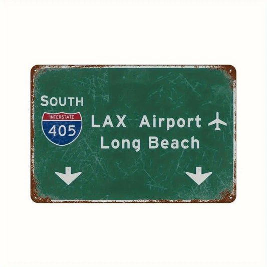 Vintage Airport Los Angeles Long Beach Funny Aluminum Sign — product artwork