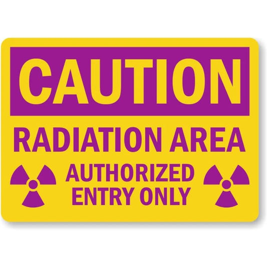 Authorized Entry Caution Aluminum Sign — product artwork