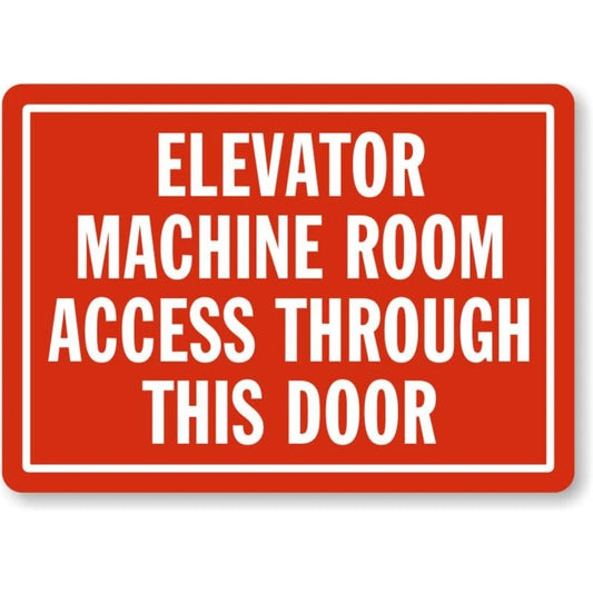 Elevator Machine Room Warning Aluminum Sign — product artwork