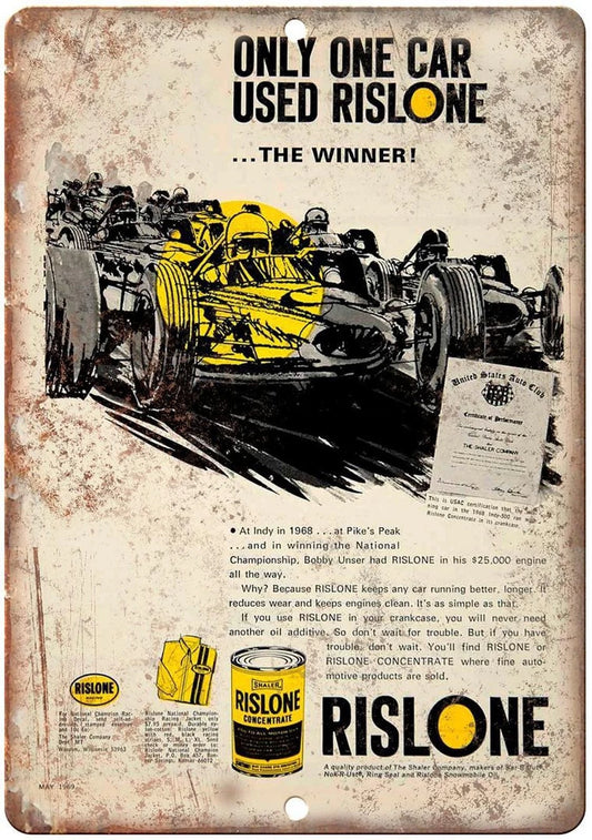 Motor Oil Rislone Concentrate Vintage Funny Aluminum Sign — product artwork
