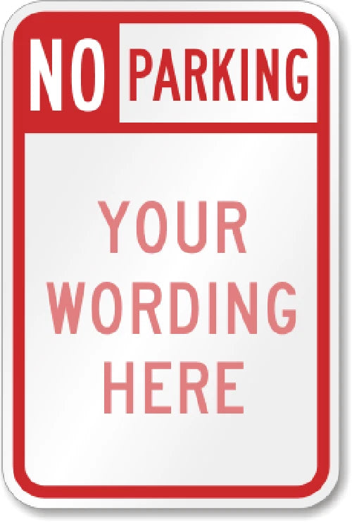 Custom No Parking Blank Panel Aluminum Sign — product artwork