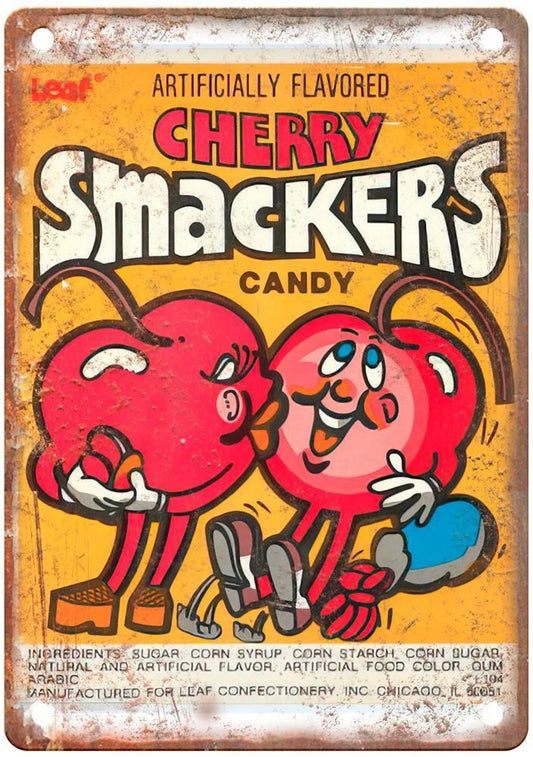 Cherry Smackers Candy Vintage Aluminum Sign — product artwork