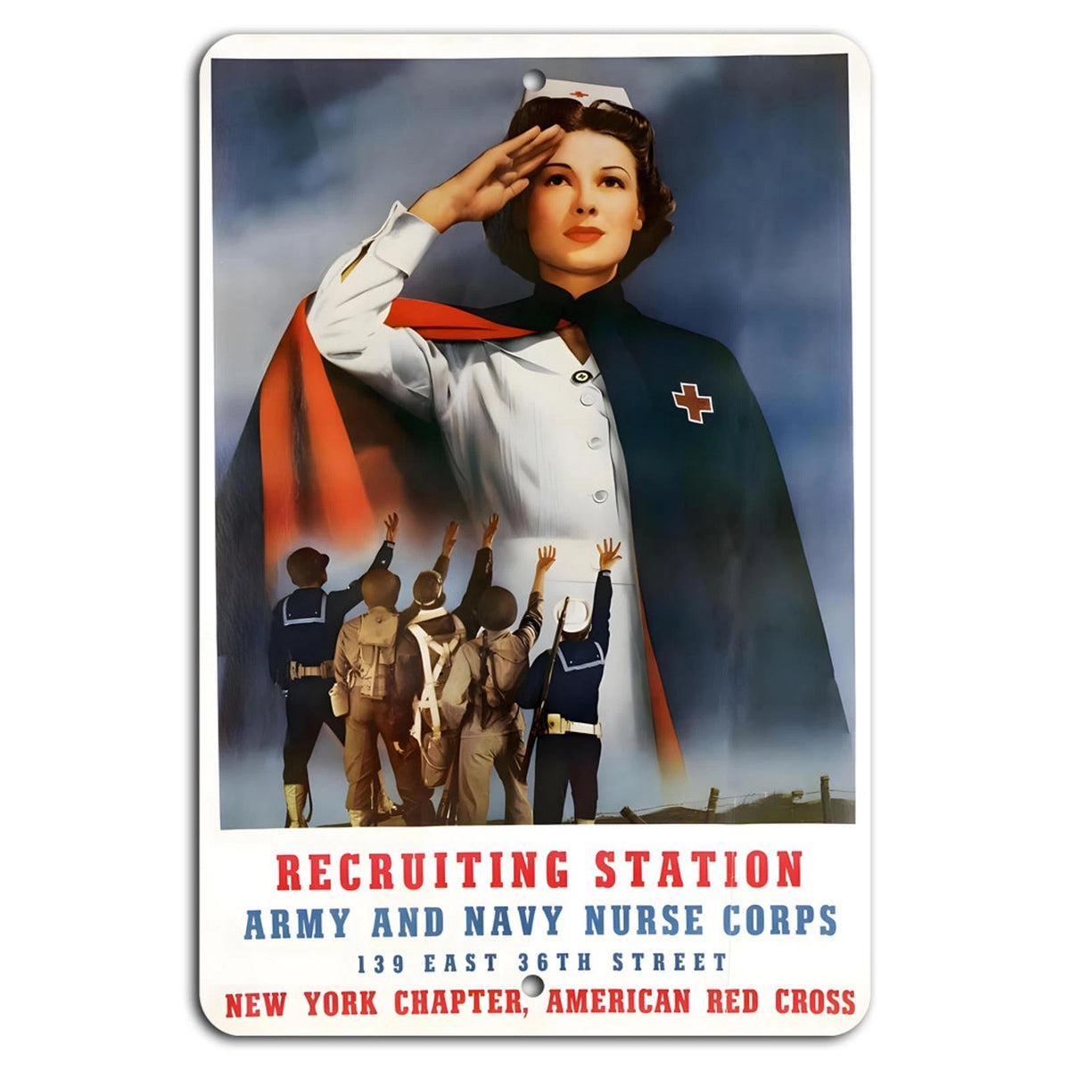 Army Navy Nurse Handmade Military Aluminum Sign — product artwork