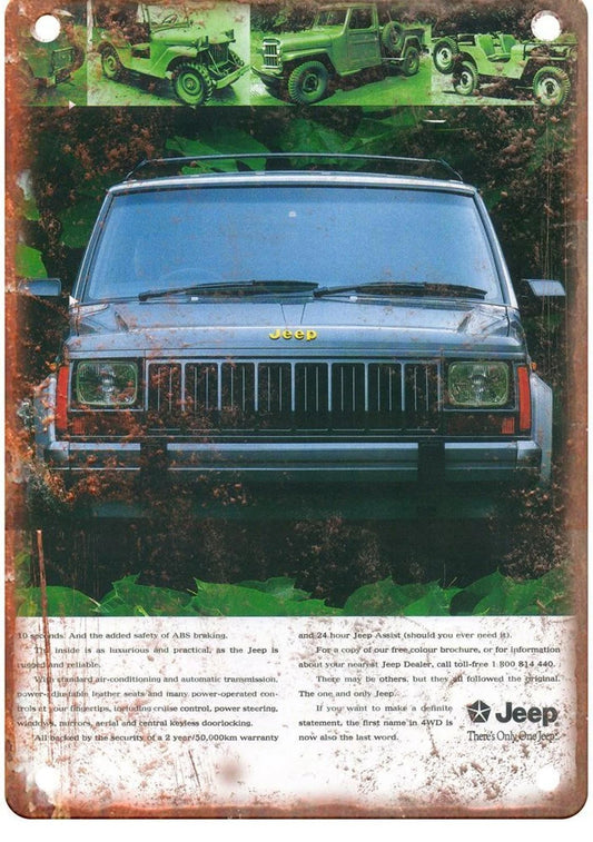 Jeep Cherokee Vintage 1994 Limited Edition Auto Aluminum Sign — product artwork
