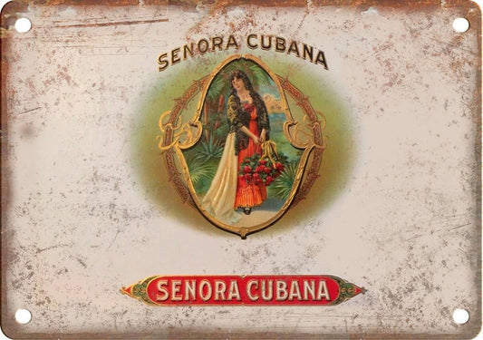 Cigar Box Senora Cubana Aluminum Sign — product artwork