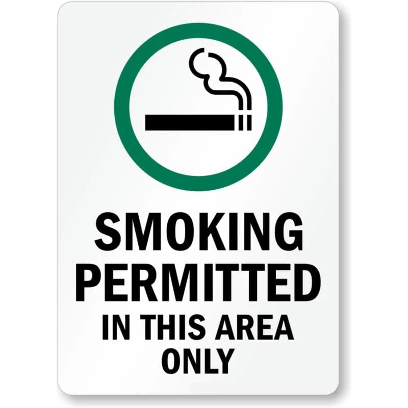 Smoking Permitted in This Area Only Aluminum Sign — product artwork
