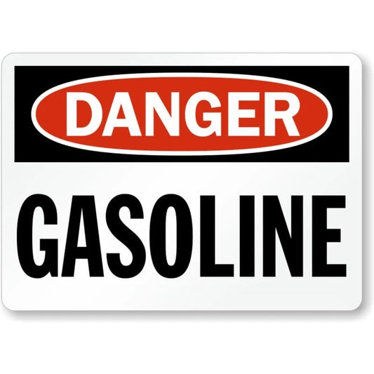 Gasoline Danger Aluminum Sign — product artwork