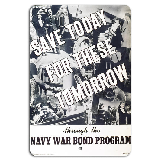 Navy War Bond Vintage Military Aluminum Sign — product artwork