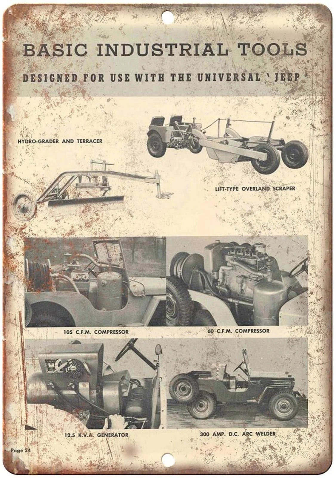 Jeep Willys Overland Universal Tool Reproduction Aluminum Sign — product artwork