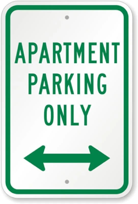 Apartment Parking Bidirectional Arrow Aluminum Sign — product artwork