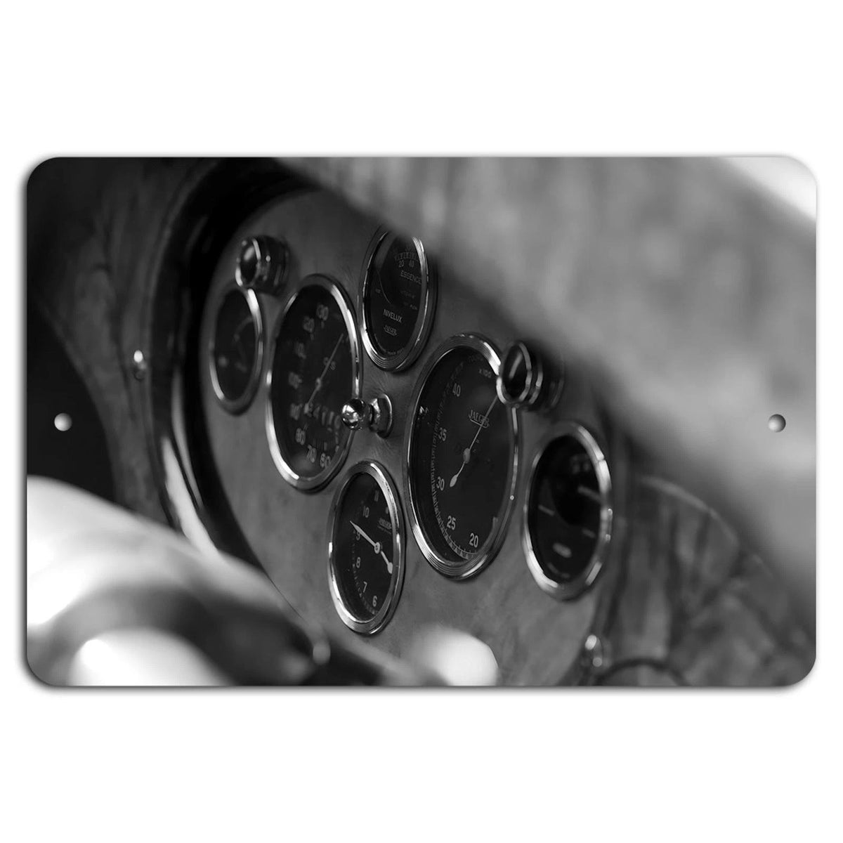 Classic Car Dashboard Vintage Aluminum Sign — product artwork