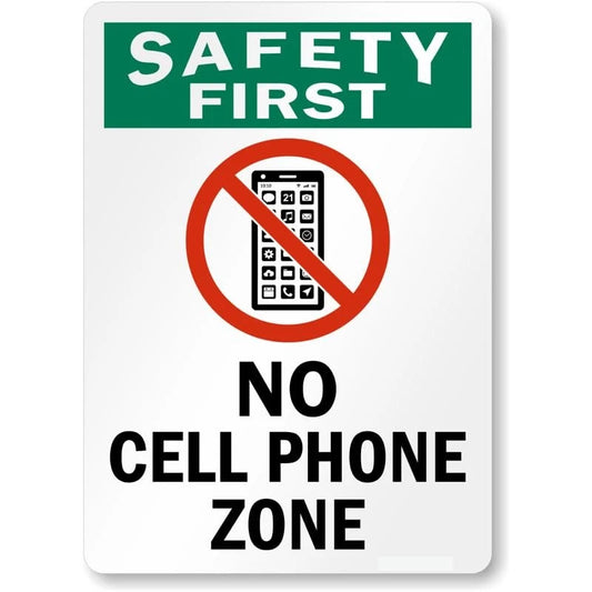 No Cell Phone Use Aluminum Sign — product artwork