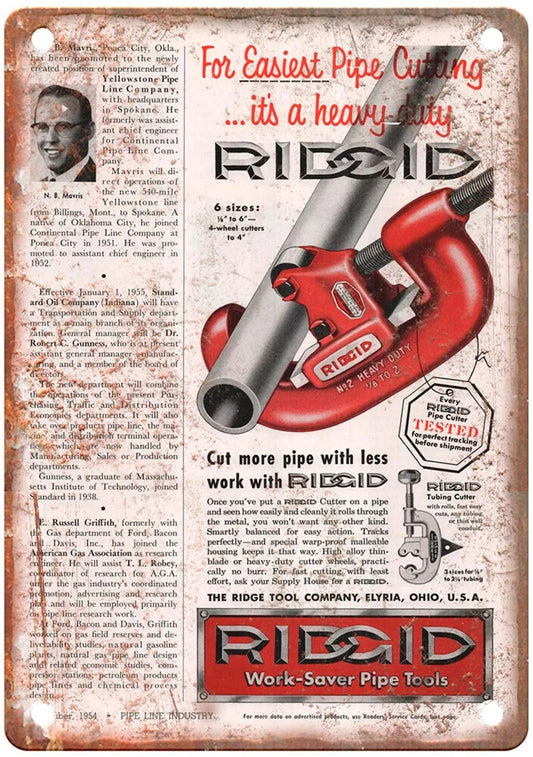 Rigid Tool Vintage 1954 Aluminum Sign — product artwork