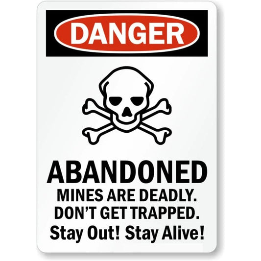 Osha Mine Safety Danger Aluminum Sign — product artwork