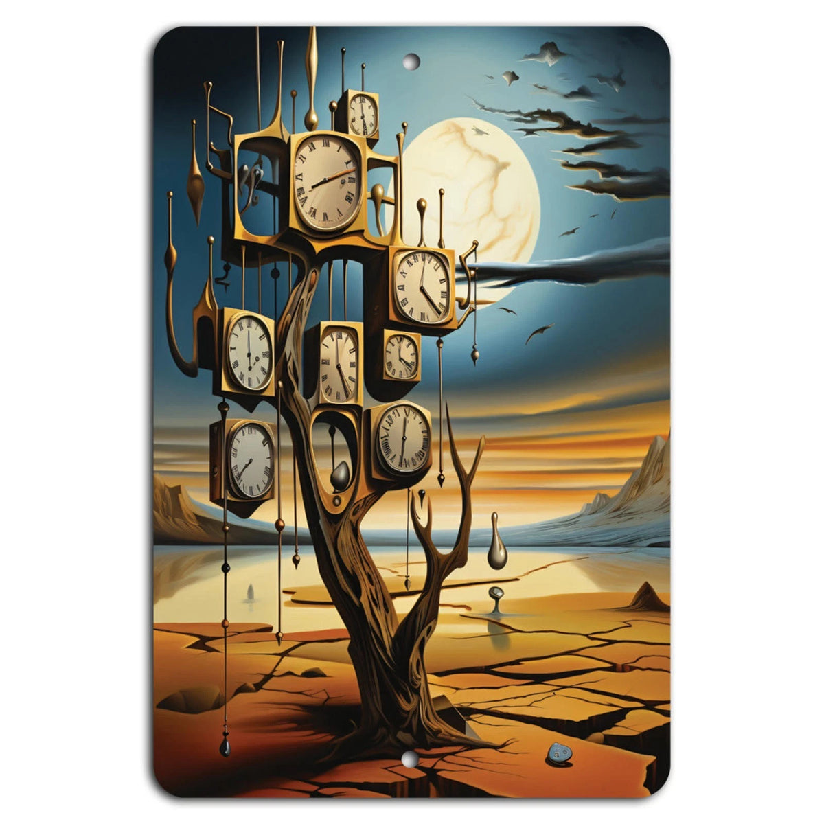Dreamscape Clock Surrealist Wall Art Aluminum Sign — product artwork