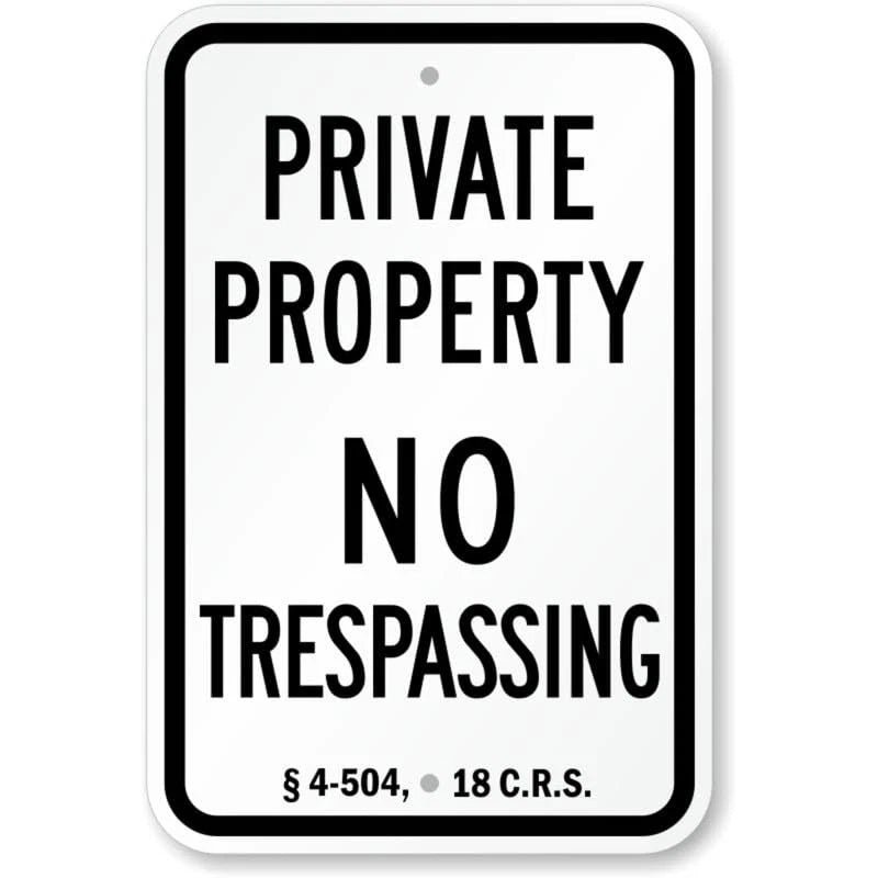 No Trespassing Colorado Warning Aluminum Sign — product artwork