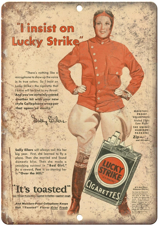 Vintage Tobacco Lucky Strike Aluminum Sign — product artwork