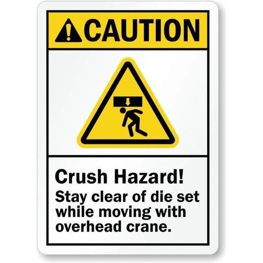 Crush Hazard Overhead Crane Aluminum Sign — product artwork