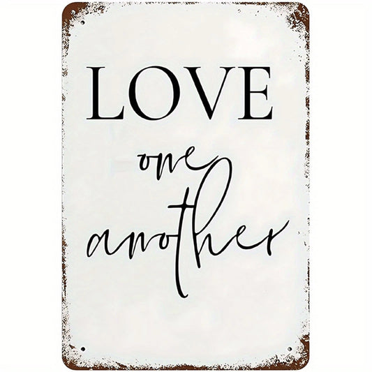 Wall Art Vintage Love One Another Funny Aluminum Sign — product artwork