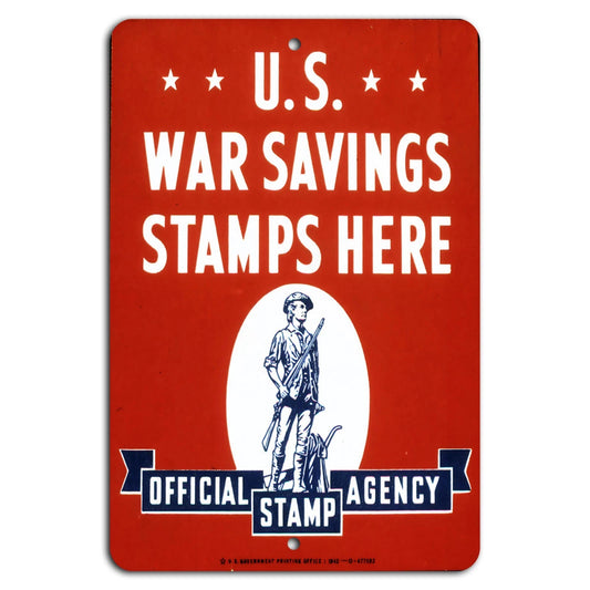 War Savings Stamps Vintage Collectible Aluminum Sign — product artwork