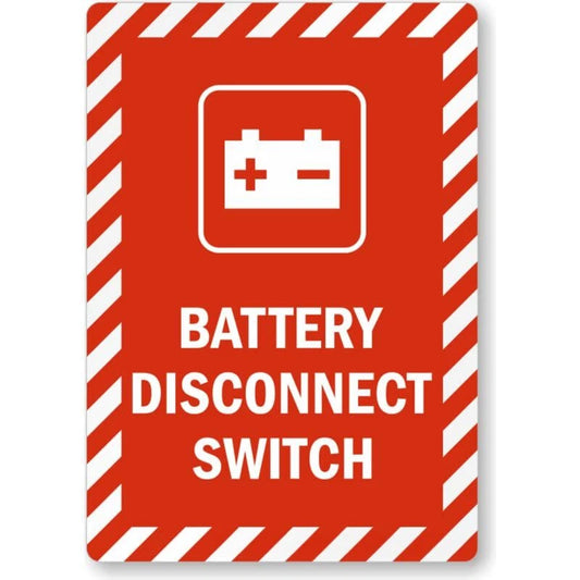 Battery Disconnect Switch Aluminum Sign — product artwork