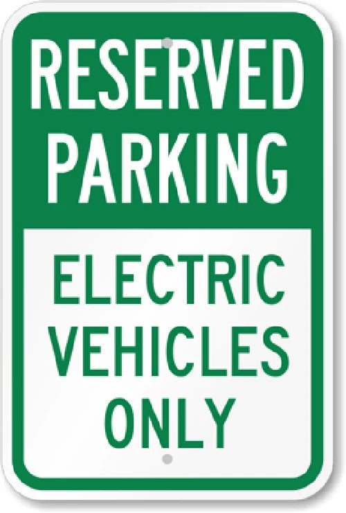 Electric Vehicle Parking Aluminum Sign — product artwork