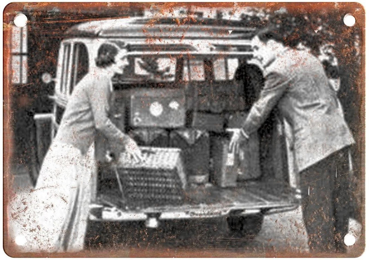 Jeep Station Wagon Vintage 1949 Auto Ad Aluminum Sign — product artwork