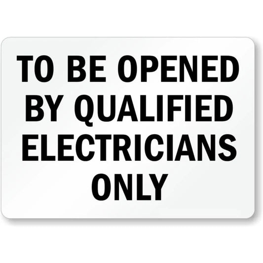 Electricians Equipment Warning Aluminum Sign — product artwork