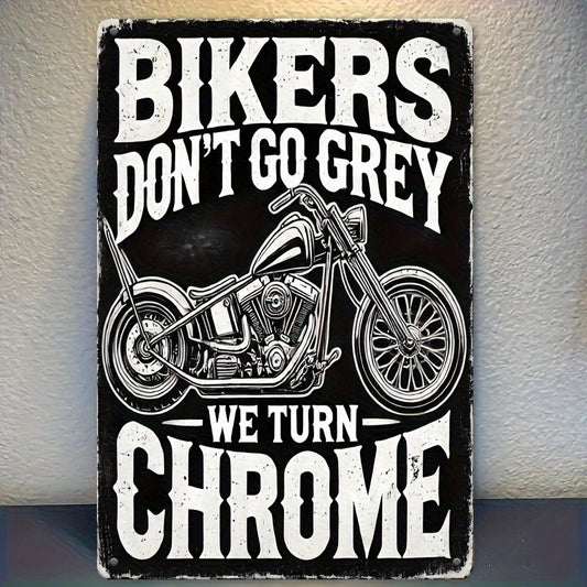 Vintage Motorcycle Funny Bikers Dont Go Grey Aluminum Sign — product artwork