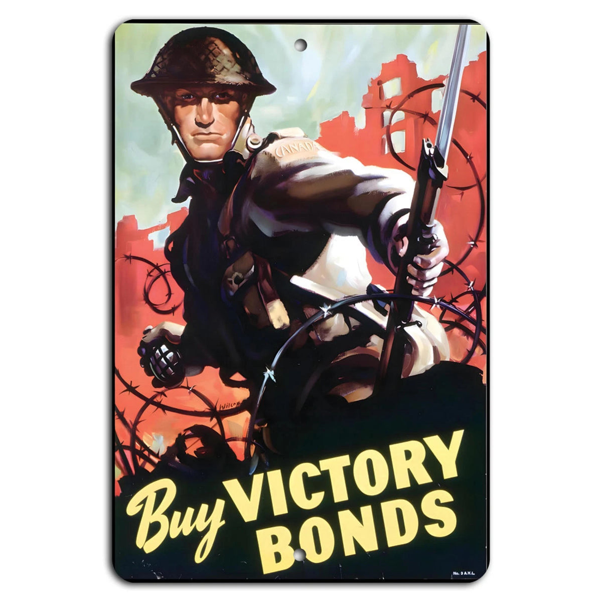 Victory Bonds Vintage Military WWII Aluminum Sign — product artwork