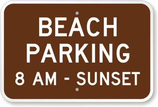 Beach Parking Aluminum Sign — product artwork
