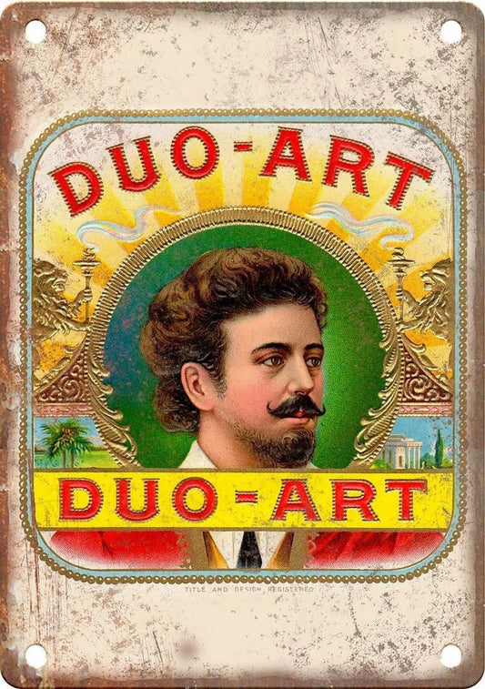 Duo-Art Man Portrait Cigar Box Aluminum Sign — product artwork