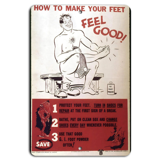 Feel Good Feet Easy Steps Happy Soles Aluminum Sign — product artwork