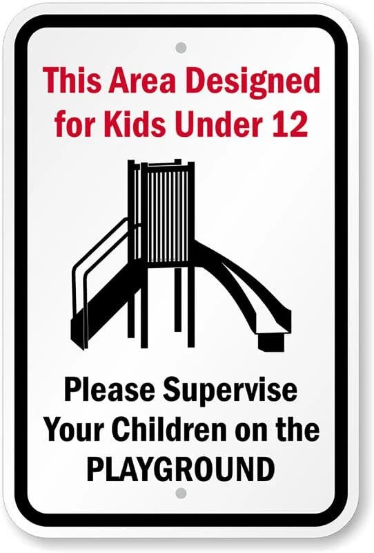 Kids Area Safety Aluminum Sign — product artwork