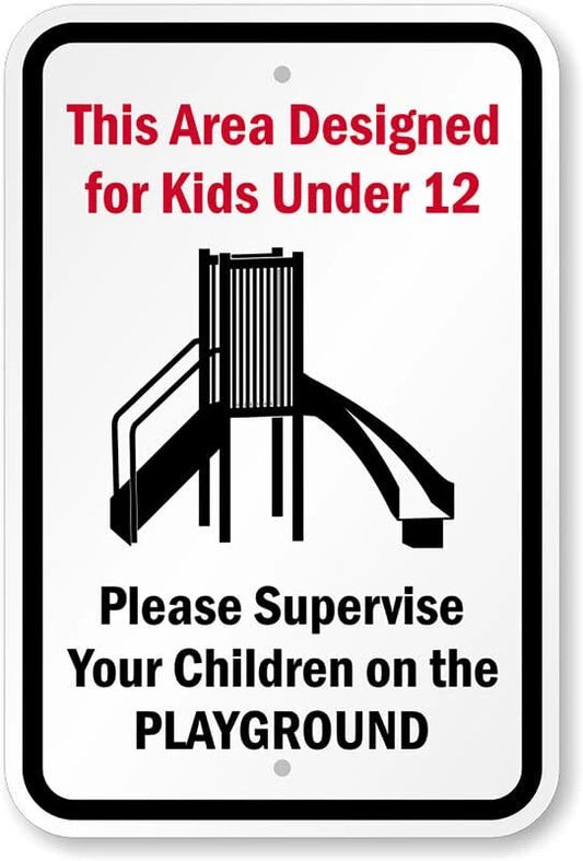 Kids Area Safety Aluminum Sign — product artwork