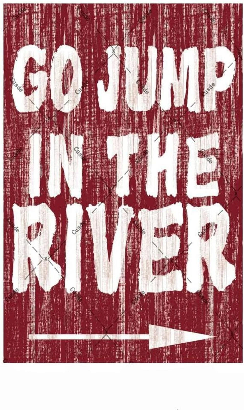 Retro Funny Summer River Design Aluminum Sign — product artwork