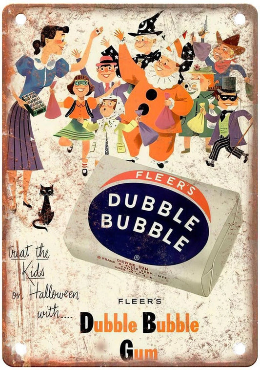Fleer's Dubble Bubble Halloween Vintage Aluminum Sign — product artwork
