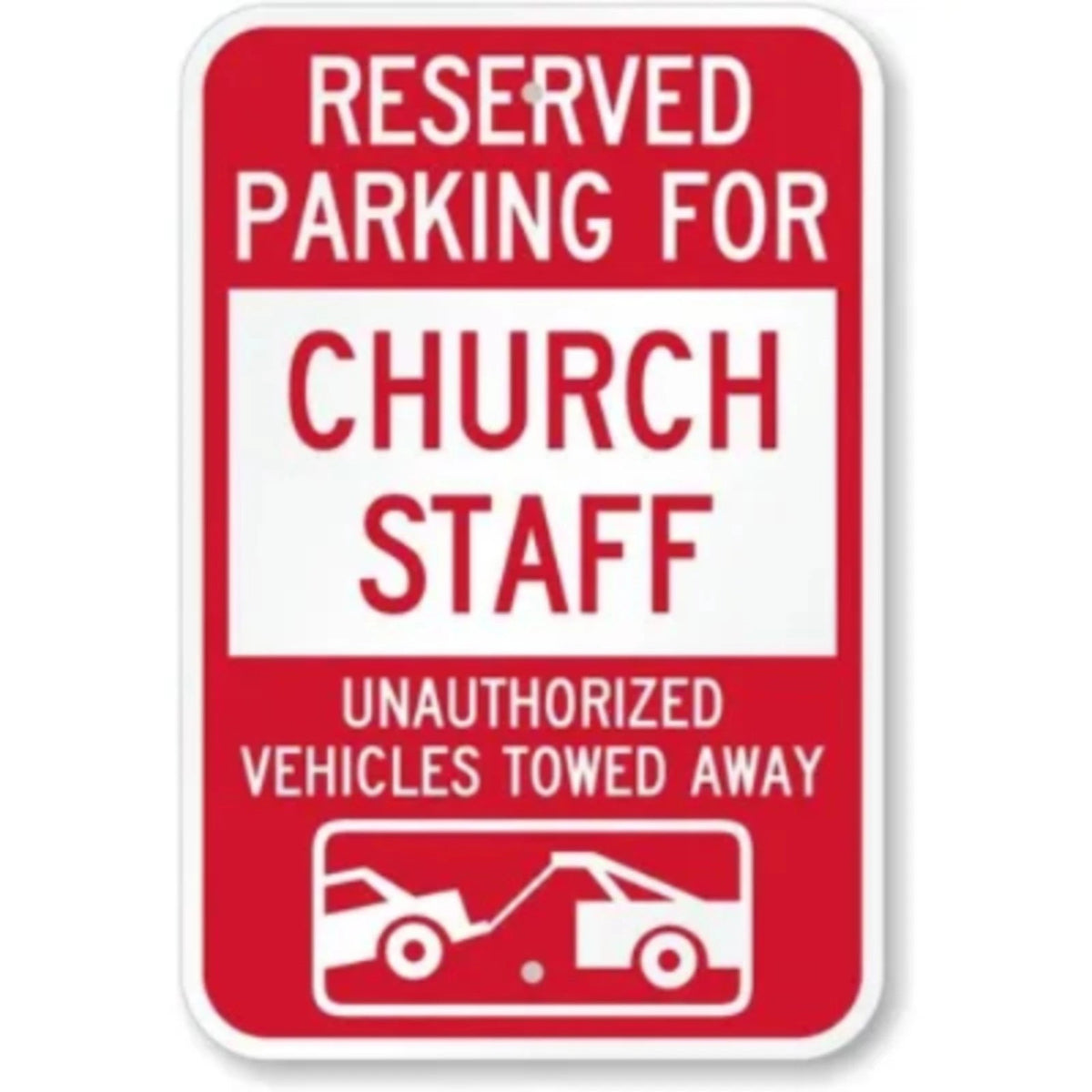Parking for Church Staff Aluminum Sign — product artwork