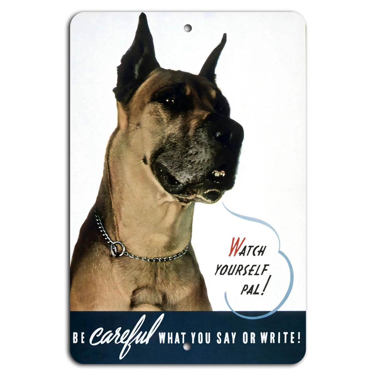 Be Careful Vertical Vintage Garage Safety Warning Aluminum Sign — product artwork