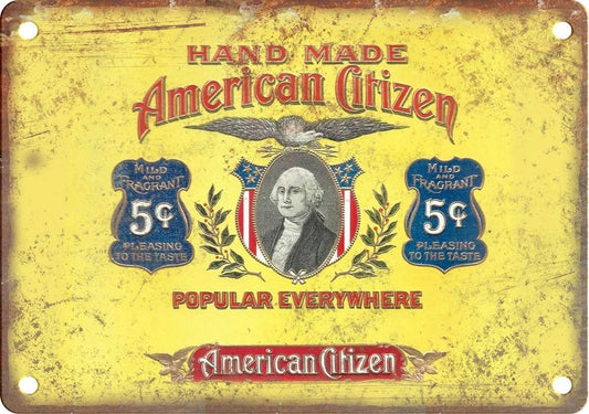 Cigar Box American Citizen Vintage Aluminum Sign — product artwork
