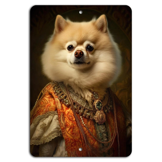 Pomeranian Fine Art Vertical Aluminum Sign — product artwork