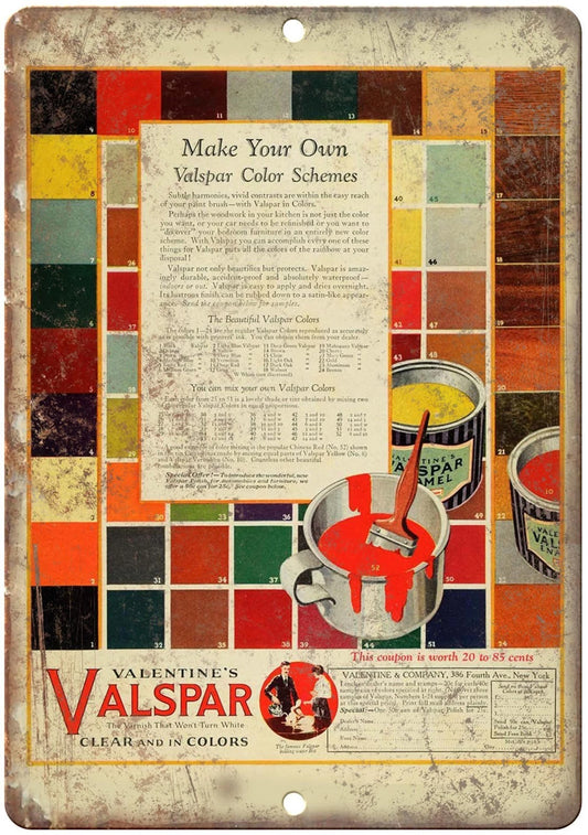 Make Your Own Valspar Color Schemes Vintage Aluminum Sign — product artwork