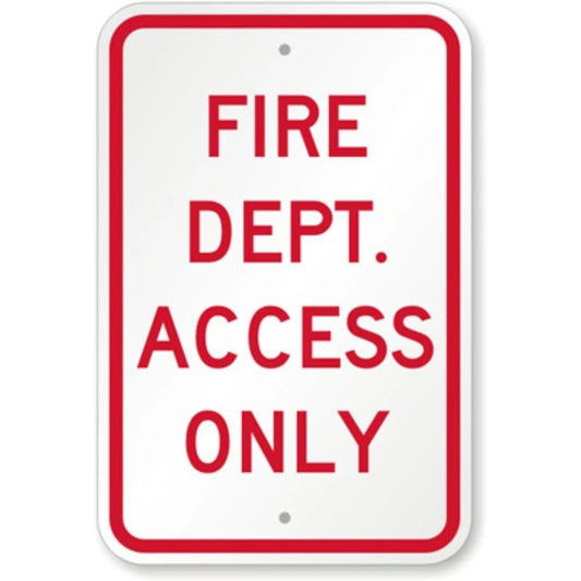 Fire Dept Access Only Aluminum Sign — product artwork