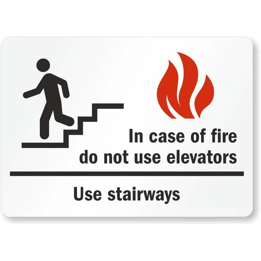 Do Not Use Elevators Fire Aluminum Sign — product artwork