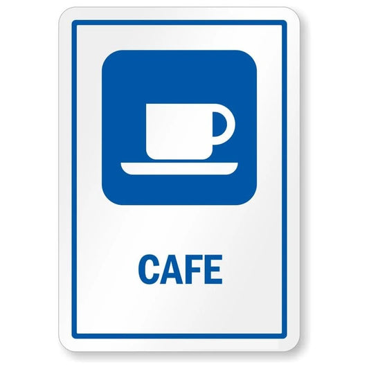 Cafe Cup Saucer Symbol Aluminum Sign — product artwork
