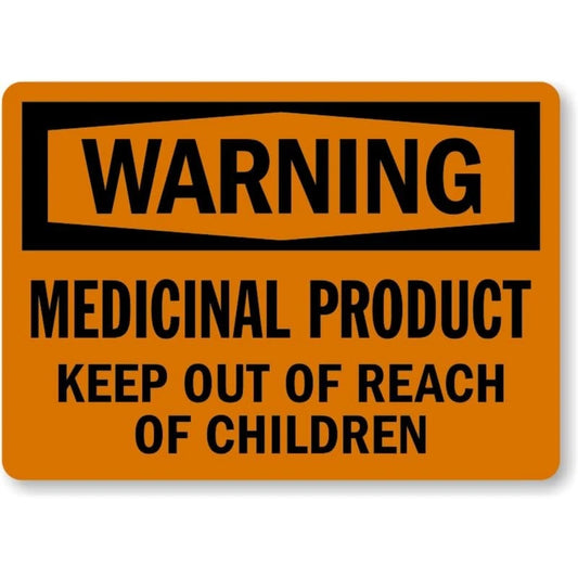Medicinal Product Children Warning Aluminum Sign — product artwork