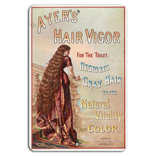 Vintage Hair Vigor Retro Decorative Aluminum Sign — product artwork