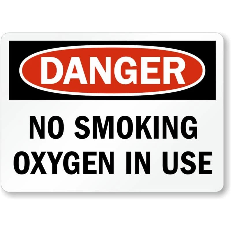 Oxygen No Smoking Danger Aluminum Sign — product artwork