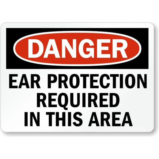 Danger Ear Protection Required in This Area Sign — product artwork