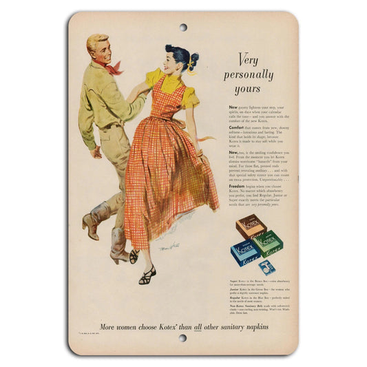Vintage Retro 1950s Dance Couple Aluminum Sign — product artwork